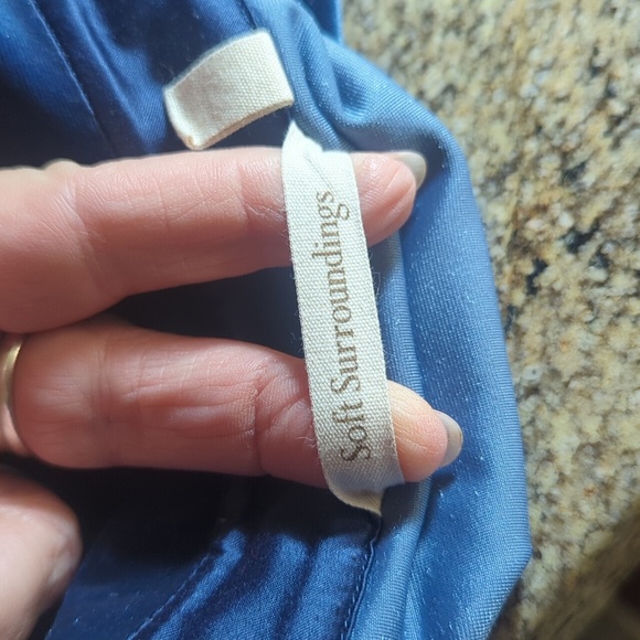 Soft Surroundings Royal Blue Velvet Button Down  Long Tunic Cozy Shirt Sz L - Picture 5 of 7